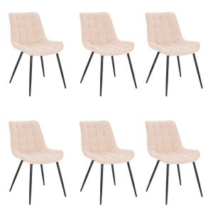 Cord comedor silla tapizada ikalo - set de 6 crema
