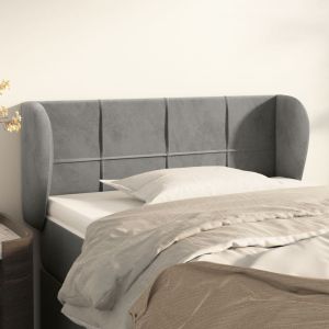 Cabecero de terciopelo gris claro 103x23x78/88 cm eso4182