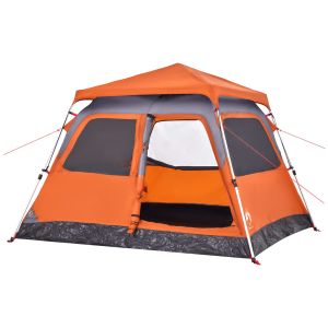 vidaXL tienda de campaña iglú 4 personas apertura rápida gris/naranja