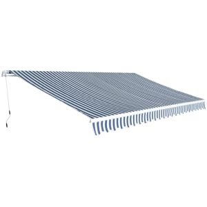 vidaXL toldo plegable de operación manual 500 cm azul y blanco
