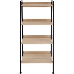 Estantería estilo industrial 4 baldas 57,5x34x138cm madera clara