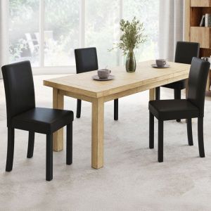 Idmarket lote de 4 sillas de comedor hannah contemporáneo negro