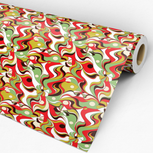 Papel pintado geométrico psicodélico multicolor 60cm por 250cm