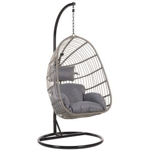 Sillón colgante con soporte casoli ratán sintético gris