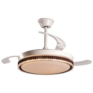 Ventilador de techo con luz quaint blanco, 3 aspas retráctiles