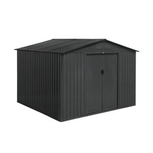 Caseta metálica de jardín, 7.06m², calaisis, antracita, 81x131x187 cm