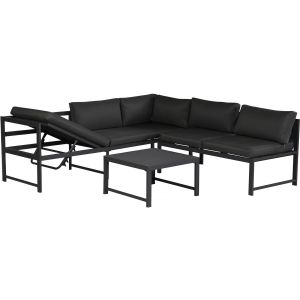 Conjunto de muebles de jardín de metal <<etna>> - 6 plazas - gris