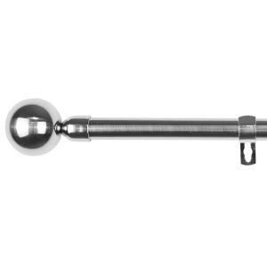 Barra de acero extensible y decorativa  (plata, 120-210cm bola acero)
