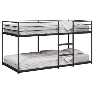 Cama 75x190 cm,litera sin colchón acero negro rhu9432