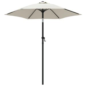 vidaXL sombrilla de aluminio blanco arena 200x224 cm