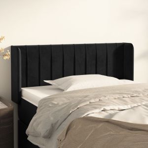 Cabecero de terciopelo negro 83x16x78/88 cm eso3824