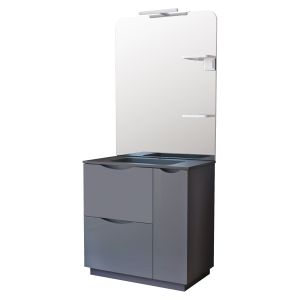 Mueble de baño palermo - 80cm - gris - mueble lavabo negro