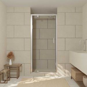 Puerta de ducha abatible 80x200cm perfiles cromo vidrio templado 6mm