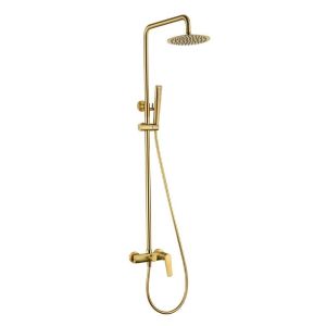 Conjunto ducha monomando delos oro cepillado-imex