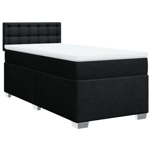 vidaXL cama box spring con colchón tela negro 90x190 cm