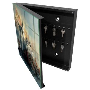 Caja para llaves 30x30x5 castillo en otoño, apertura izquierda tulup