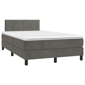 vidaXL cama box spring con colchón terciopelo gris oscuro 120x200 cm