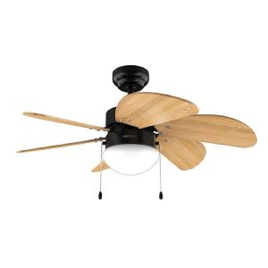 Cecotec ventilador de techo con luz energysilence aero 360 black&wood. 50w