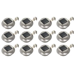 vidaXL lámparas solares redondas de exterior 12 uds LED 12 cm