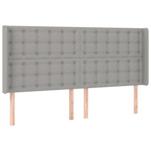 vidaXL cabecero con orejas de tela gris claro 203x16x118/128 cm