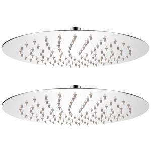 vidaXL cabezal de ducha efecto lluvia 2 pzs acero inoxidable ø 25 cm