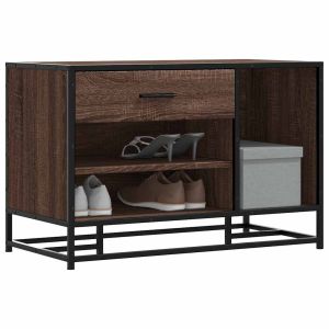 Banco zapatero madera de ingeniería marrón roble 80x40x53,5 cm oif342237