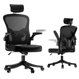 Silla de oficina ergonómica de malla transpirable, negro