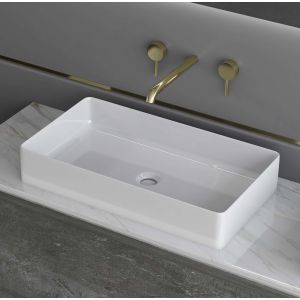 Lavabo de sobreponer rt6034 cerámica 61x11x34 cm blanco