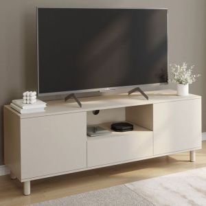 Mueble de tv beige con almacenaje - 140 cm
