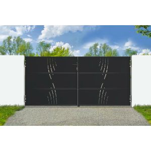 Puerta de acero negro de 3 m nali veleta h.160cm
