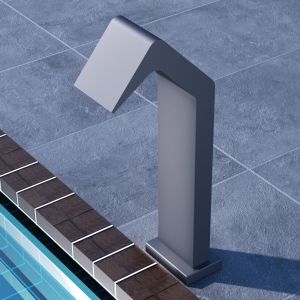 Imex - cascada piscina de acero s.316 gris serie niagara