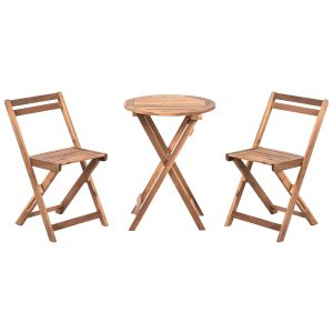 Conjunto de balcón plegable sacile madera de acacia marrón