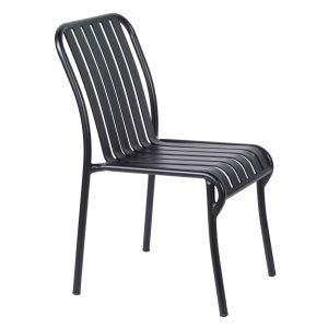 Oviala - silla de jardín de aluminio de diseño negro
