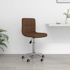 vidaXL silla de oficina giratoria de tela marrón