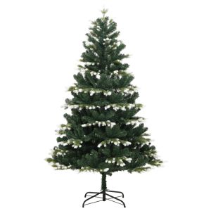 Árbol de navidad artificial con bisagras y nieve flocada 240 cm es6483