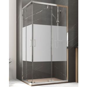 Mampara ducha rectangular angular corredera |serig.|frente 140 lateral 70cm