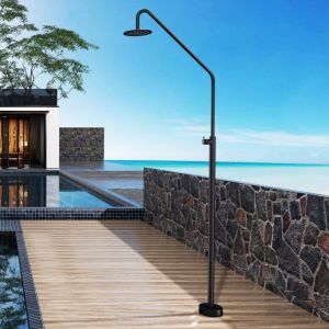 Imex - ducha piscina exterior acero s.316 negro serie alaska