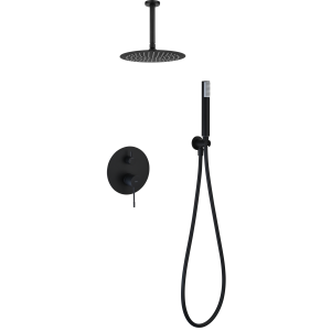 Conjunto ducha monomando empotrado piamonte negro mate [ imex® ]