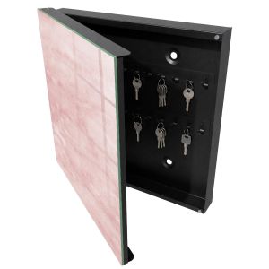 Armario para llaves 30x30x5 tejidos rosas, apertura izquierda tulup