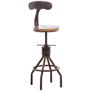 Taburete de bar industrial - madera y metal - 96-116 cm
