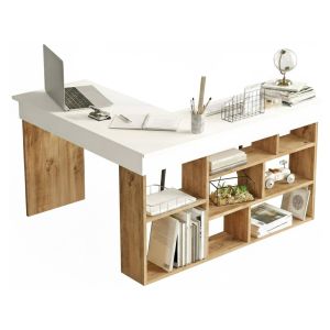Escritorio altin, estructura blanca, de madera melaminada