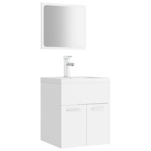 vidaXL conjunto de muebles de baño madera contrachapada blanco