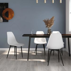 Sillas de comedor 4 unidades blancas pp qweo6947