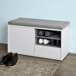 Banco zapatero con cajones almacenamiento fsr37-w sobuy