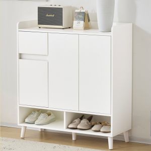 Zapatero con estantes ajustables blanco 99x90x35cm