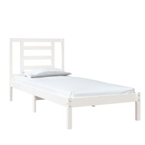 vidaXL estructura de cama madera maciza individual blanco 75x190 cm