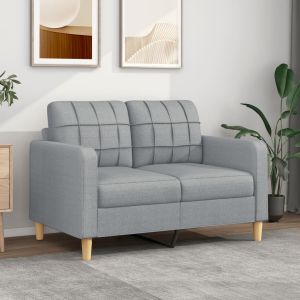 Sofá de 2 plazas de tela gris claro 120 cm es4100