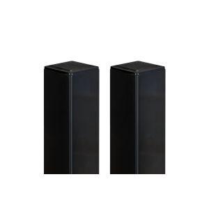 Juego de 2 postes de hierro dario 6x6cm alt.190cm negro mate