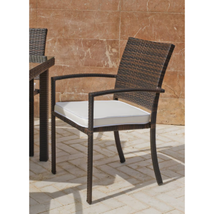 Pack de 2 sillones apilables con cojines para exteriores