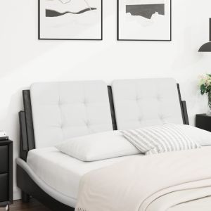 Cabecero de cama acolchado cuero sintético blanco negro 140 cm eso7570